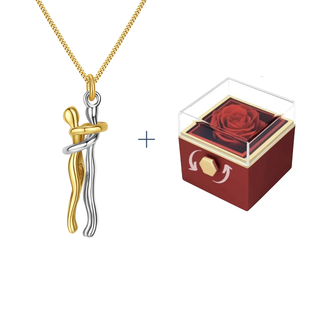 Hug Necklace with Real Preserved Rose🌹